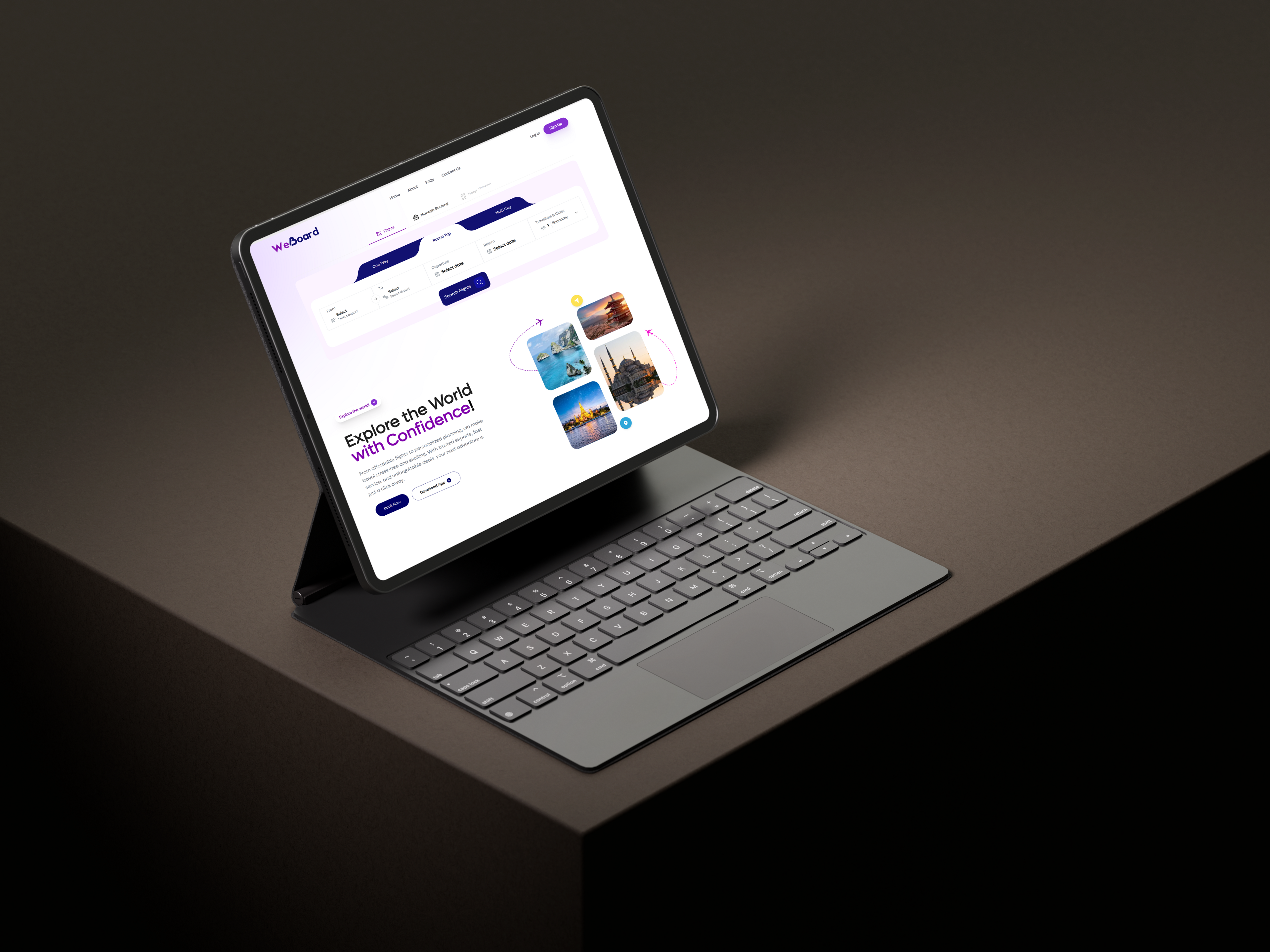 Weboard hotel booking platform interface